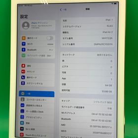 ★美品 iPad Air 第2世代 Wi-Fi+Cellular 64GB ゴールド