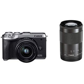 【中古】「非常に良い」Canon ミラーレス一眼カメラ EOS M6 Mark II ダブルズームキット シルバー EOSM6MK2SL-WZK(ミラーレス一眼)