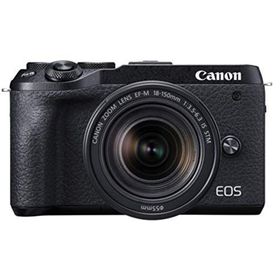 【中古】「非常に良い」Canon ミラーレス一眼カメラ EOS M6 Mark II EF-M18-150 IS STM レンズキット ブラック EOSM6MK2BK-18150ISSTM(ミラーレス一眼)
