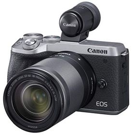 【中古】「非常に良い」Canon ミラーレス一眼カメラ EOS M6 Mark II EF-M18-150 IS STM レンズ EVFキット シルバー EOSM6MK2SL-18150ISEVFK(ミラーレス一眼)
