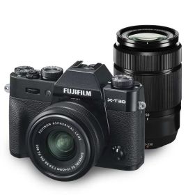 【中古】富士フイルム(FUJIFILM) ミラーレス一眼カメラ X-T30ダブルズームレンズキット ブラック X-T30WZLK-B当店保証30日間 人気モデル 高画質 売れ筋