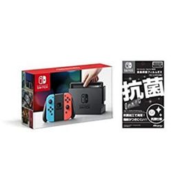 【中古】「未使用品」Nintendo Switch 本体 (ニンテンドースイッチ) （Joy-Con (L) ネオンブルー/ (R) ネオンレッド）&液晶保護フィルムEX付き(任天堂ライセンス商品)(家庭用ゲーム機本体)