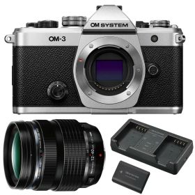 OM SYSTEM オーエムシステム OM-3 ボディ シルバー＋M.ZUIKO DIGITAL ED 12-40mm F2.8 PRO II レンズセット 【SBCX-1 充電池充電器セット1個プレゼント中！】