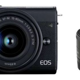 【中古】 Canon ミラーレス一眼カメラ EOS M200 ダブルレンズキット ブラック EOSM200BK-WLK 当店保証30日間 人気 ミラーレス 一眼レフ 交換レンズ カメラ