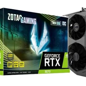 【中古】 ZOTAC GAMING GeForce RTX 3070 Twin Edge OC 8GB GDDR6 256ビット 14Gbps PCIE 4.0 ゲーミンググラフィックスカード IceStorm 2.0 アドバンスクーリング ホワイトLEDロゴ照明 ZT-A30700H-10P