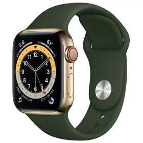 【新品・未使用】Apple Watch Series 6 GPS+Cellularモデル 40mm SIMフリー M06V3J/A ゴールドステンレススチールケースとキプロスグリーンスポーツバンド バンド付 利用制限—(白ロム) 送料無料