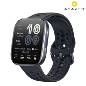 アマズフィット Bip6 充電式クォーツ スマートウォッチ ブランド メンズ レディース Bluetooth Amazfit SP170074-C01 デジタル ブラック 黒