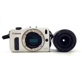 【全額返金保証】【最速発送】Canon デジタル一眼 EOS M EF-M18-55 IS STM レンズキット ホワイト 美品 動作確認済