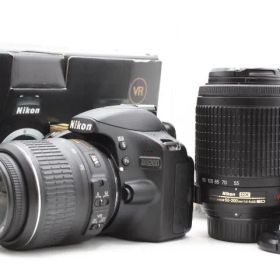 ＜＜付属品多数！！シャッター回数2,705回！！＞＞【美品】NIKON ニコン D3200 ダブルズームキット 18-55mm/55-200mm ブラック #LE2026650