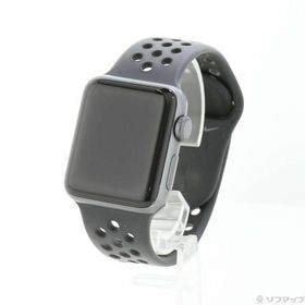 〔中古〕Apple(アップル) Apple Watch Series 3 Nike+ GPS 38mm スペースグレイアルミニウムケース アンスラサイト／ブラックNikeスポーツバンド〔295-ud〕