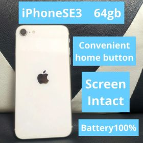 90 画面無傷 iPhone SE 第3世代 64GB SIMフリー 白 se3