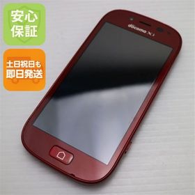 安心保証付 良品中古 F-06F らくらくスマートフォン3 レッド 白ロム 中古本体