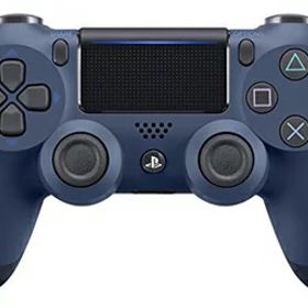 【中古】 【純正品】ワイヤレスコントローラー (DUALSHOCK 4) ミッドナイト・ブルー (CUH-ZCT2J22)