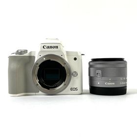 キヤノン Canon EOS Kiss M EF-M 15-45 IS STM レンズキット ホワイト デジタル ミラーレス 一眼カメラ 中古