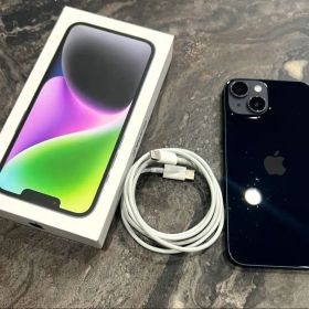 iPhone14 ミッドナイト128GB 初期化 ジャンク品 箱充電ケーブルあり