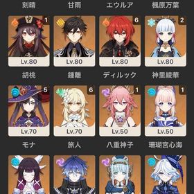 【※期間限定割引】原神 星5キャラ全体所持(ファルカまで、アーロ...