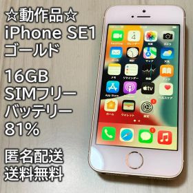 動作品 iPhone SE1 SE 第1世代 ゴールド 16GB 充電81％