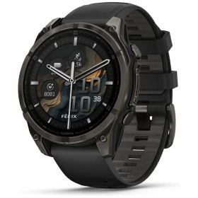 GARMIN｜ガーミン fenix 8（フェニックス 8）Sapphire AMOLED 51mm GPSスマートウォッチ Ti Carbon Gray DLC / Black 010-02905-62【Suica対応】