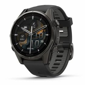 ガーミン fenix 8 Sapphire AMOLED 43mm Ti Carbon Gray DLC / Black 【Suica対応】スマートウォッチ 010-02903-27 [0100290327]【返品種別A】
