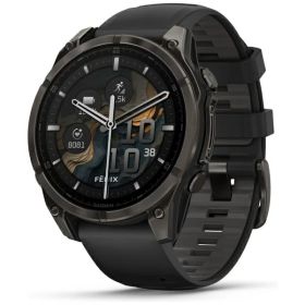 GARMIN｜ガーミン fenix 8（フェニックス 8）Sapphire AMOLED 47mm GPSスマートウォッチ Ti Carbon Gray DLC / Black 010-02904-27【Suica対応】