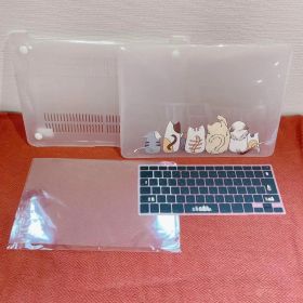MacBook Air 13.3インチ ハードカバー 猫 クリア セット