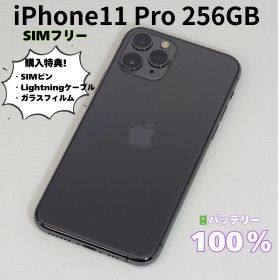 【美品】iPhone 11 Pro 256GB スペースグレイ 本体 SIMフリー 100％