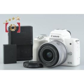 【中古】Canon キヤノン EOS Kiss M EF-M 15-45 IS STM レンズキット ホワイト