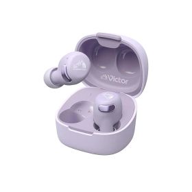 【新品】 JVCケンウッド Victor HA-A30T2-V ワイヤレスイヤホン Bluetooth Ver.5.3 ノイズキャンセリング アプリ対応 マルチポイント 合計27時間再生 マイク付き 小型 軽量 外音取り込み 防水 パープル