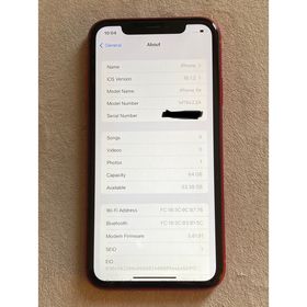 アップル(Apple)のiPhone XR Red 64GB SIMフリー (スマートフォン本体)