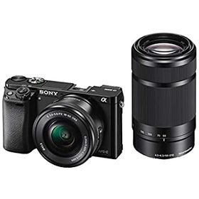 【中古】(非常に良い)SONY ミラーレス一眼 α6000 ダブルズームレンズキット E PZ 16-50mm F3.5-5.6 OSS + E 55-210mm F4.5-6.3 OSS ブラック ILCE-6000Y B