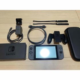 ニンテンドースイッチ(Nintendo Switch)のSwitch本体 (付属品完備) SDカード256GB 純正スタンド + ポーチ(家庭用ゲーム機本体)