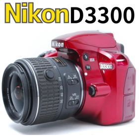 【新品級 ショット数１０６５枚】Nikon D3300 スマホ転送 レッド
