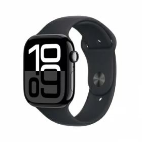 【未使用】Apple Apple Watch Series10 46mm Cellular ジェットブラックアルミニウムケース/ブラックスポーツバンド (S/M) MWY33J/A【アリオ倉敷】保証期間3ヶ月