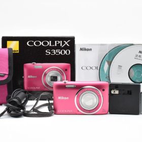 ■ ほぼ新品 ■ ニコン Nikon COOLPIX S3500 ピンク 《動作確認済・元箱付・付属品多数》 コンパクト デジタル カメラ #A0939