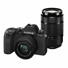 【中古】「ほぼ新品」富士フイルム(FUJIFILM) ミラーレスデジタルカメラ X-S10 Wズームレンズキット F X-S10LK-1545/50230 ブラック