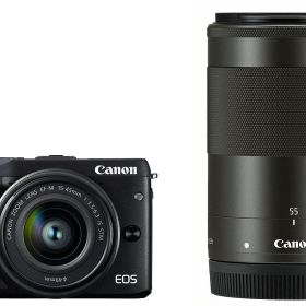 【中古】【非常に良い】Canon ミラーレス一眼カメラ EOS M3 ダブルズームキット(ブラック) EF-M15-45mm F3.5-6.3 IS STM EF-M55-200mm F4.5-6.3 IS STM 付属