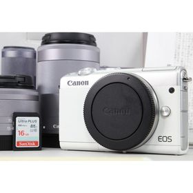 [美品｜動作保証] Canon EOS M100 ダブルズームキット ホワイト [SDカード 16GB 追加付属｜欠品なし]