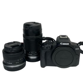 キヤノン(Canon)のキヤノン Canon デジタル一眼レフカメラ EOS R50 ダブルズームキット RF-S 55-210mm F5-7.1 IS STM RF-S 18-45mm F4.5-6.3 IS STM ブラック 動作確認済 【中古】 52601R36(デジタル一眼)