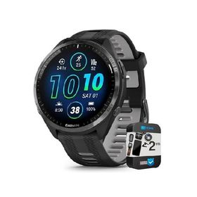 Garmin 010-02809-00 Forerunner 965 Running Smartwatch Black and Powder Gray Bundle with 2 YR CPS Enhanced Protection Pack