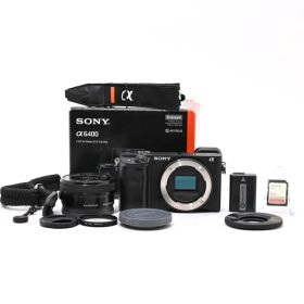 ＜良品＞ SONY α6400 パワーズームレンズキット ILCE-6400L B｜シャッター6,832枚｜動作良好｜光学良好｜64GBカード付属｜元箱付きミラーレス一眼