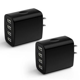 USB充電器 USBコンセント 4台同時 iPhone急速充電器 【USB-A×4/24W/PSE認証】AC電源アダプター 複数ポートiPhone16スマホ充電器 iPhone15,13,11、Galaxy、Xiaomi各種対応（黒） 0