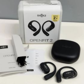 【美品】SHOKZ OpenFit 2/T920/オープンイヤー型ワイヤレスイヤホン/ブラック