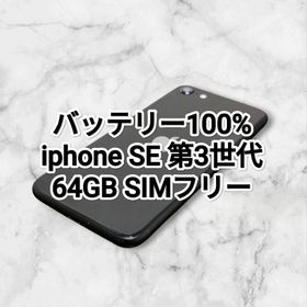 アイフォーン(iPhone)のバッテリー100% iPhone SE 第3世代 64GB 115(スマートフォン本体)