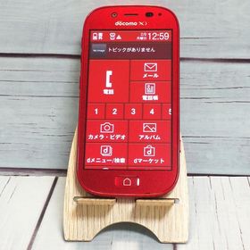 docomo 富士通 F-06F らくらくスマートフォン3 レッド 本体 白ロム B634250