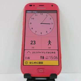 らくらくスマートフォン F-42A ドコモ ピンク 送料無料 本体 c17497 【中古】
