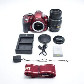 B#11134 Nikon デジタル一眼レフカメラ D3300 18-55 VR IIレンズキット レッド D3300LKRD