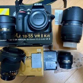 Nikon D3300と標準、広角、望遠、単焦点レンズ、説明書、バッグ付き