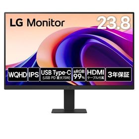 LGエレクトロニクス｜エルジー 液晶ディスプレイ(23.8型/ IPS/ WQHD 2560×1440/ 100Hz/ 5ms/ HDMI/ Type-C)(ブラック) Monitor 24U631A-B 返品種別A