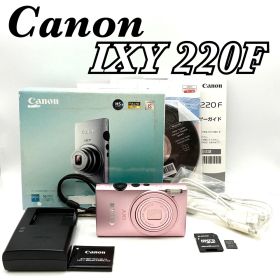 【動作確認済 完動品】外観美品 付属品完品 CANON IXY 220F PC1733 ピンク キヤノン イクシー 1610万画素 f=4.3-21.5mm F2.7-5.9 5倍ズーム Panasonic microSD 2GB付き返金保証