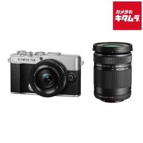 【新品】オリンパス PEN E-P7 EZ ダブルズームキット シルバー オリンパス ミラーレス一眼カメラ 軽量 4K対応 Wi-Fi対応 入門 初心者 《納期約１－２週間》